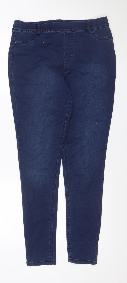 F&F Women's Blue UK 14 Skinny Stretch Denim Jeans Mid Rise