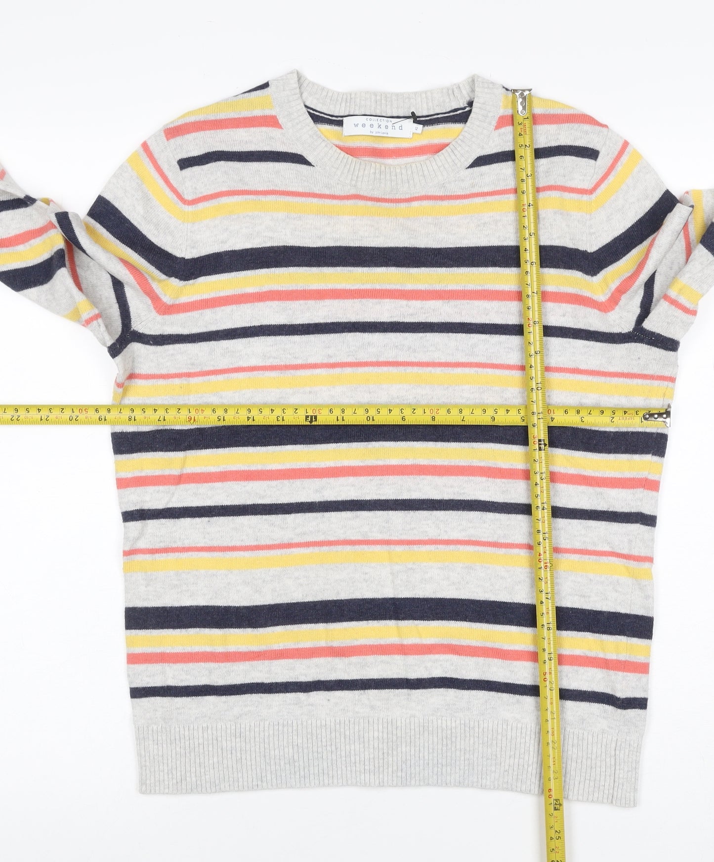 Weekend by John Lewis Women’s Multicoloured Stripe Jumper UK 12 Knit