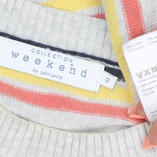 Weekend by John Lewis Women’s Multicoloured Stripe Jumper UK 12 Knit