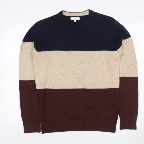 Next Men's Multicoloured M Crew Neck Colour Block Knit Pullover Jumper