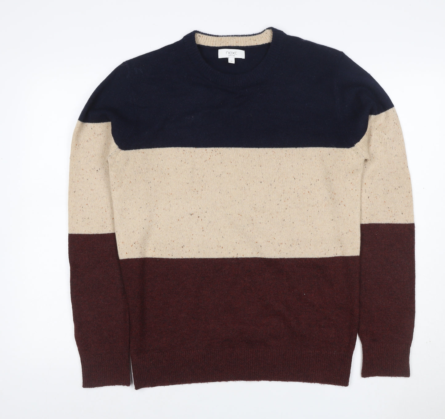 Next Men's Multicoloured M Crew Neck Colour Block Knit Pullover Jumper