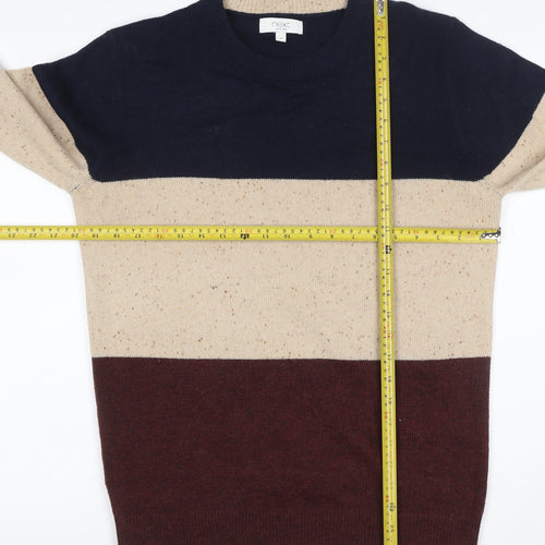 Next Men's Multicoloured M Crew Neck Colour Block Knit Pullover Jumper