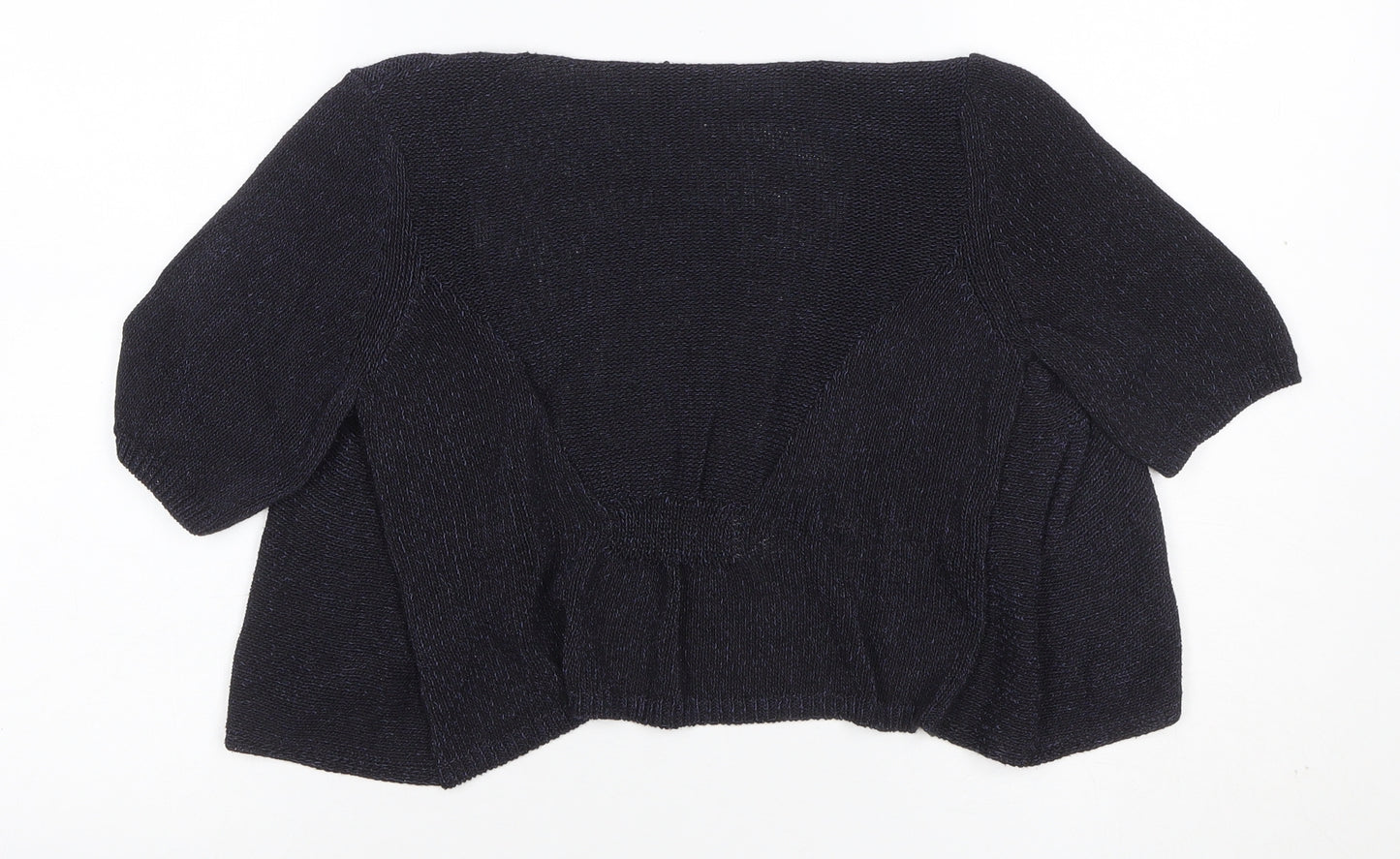 Per Una Women's Black Size 10 Wrap V-Neck 3/4 Sleeve Knit Jumper