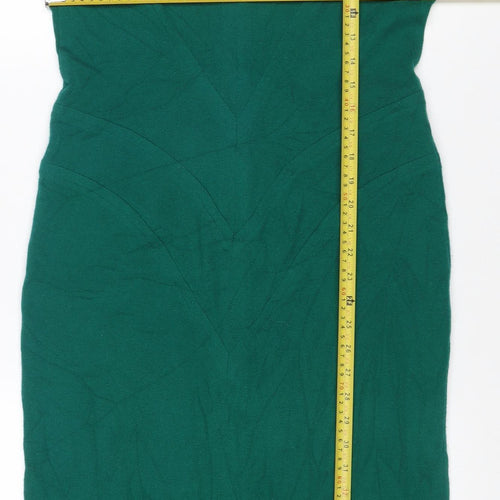 Infinie Paris Women Green UK 14 Jumper Dress Long Sleeve Zip Neck