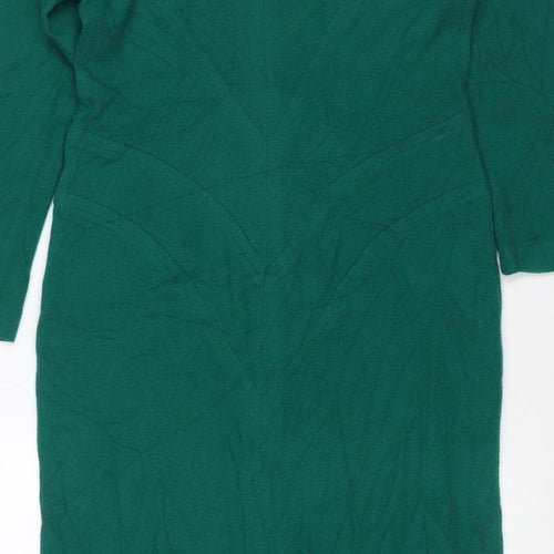Infinie Paris Women Green UK 14 Jumper Dress Long Sleeve Zip Neck
