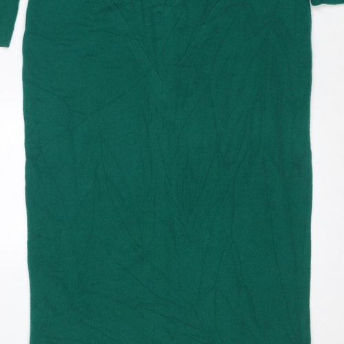 Infinie Paris Women Green UK 14 Jumper Dress Long Sleeve Zip Neck