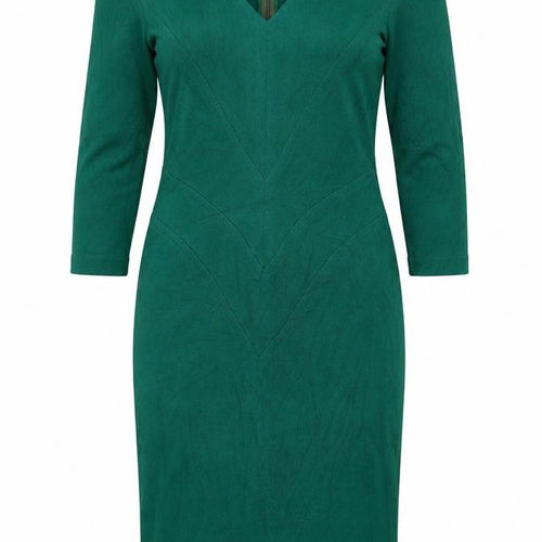 Infinie Paris Women Green UK 14 Jumper Dress Long Sleeve Zip Neck
