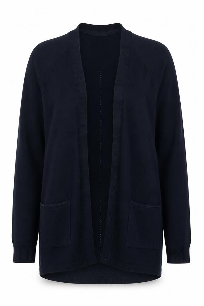 White Stuff Women’s Blue Size 10 Open Cotton Knit Cardigan Pockets