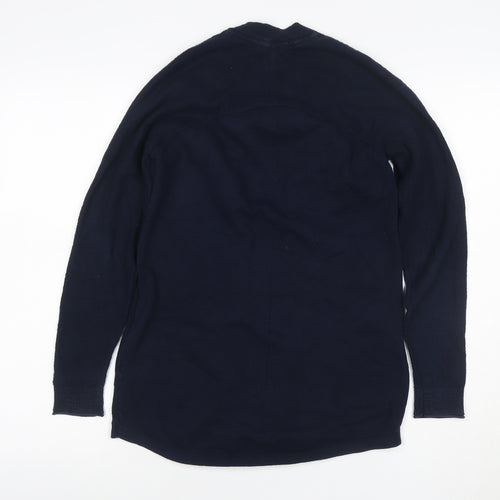 White Stuff Women’s Blue Size 10 Open Cotton Knit Cardigan Pockets
