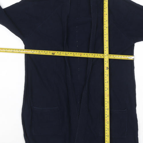 White Stuff Women’s Blue Size 10 Open Cotton Knit Cardigan Pockets