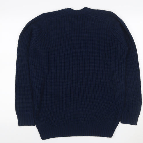 P.G. Field Men’s Blue M Chunky Knit V-Neck Pullover Jumper