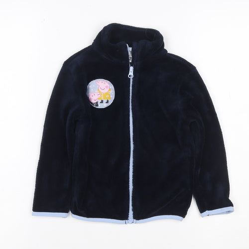 Peppa Pig Boys Navy Fleece Zip Jacket 2-4 Years George & Peppa
