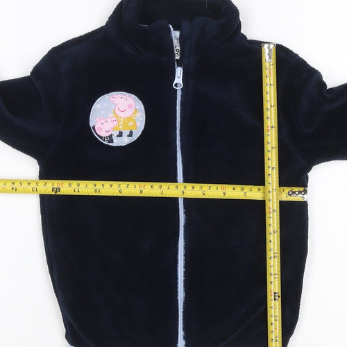 Peppa Pig Boys Navy Fleece Zip Jacket 2-4 Years George & Peppa