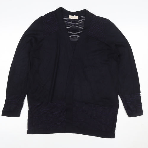 Per Una Women’s Black Size 12 Open Knit V-Neck Longline Cardigan