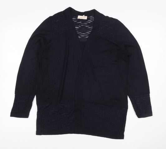 Per Una Women’s Black Size 12 Open Knit V-Neck Longline Cardigan