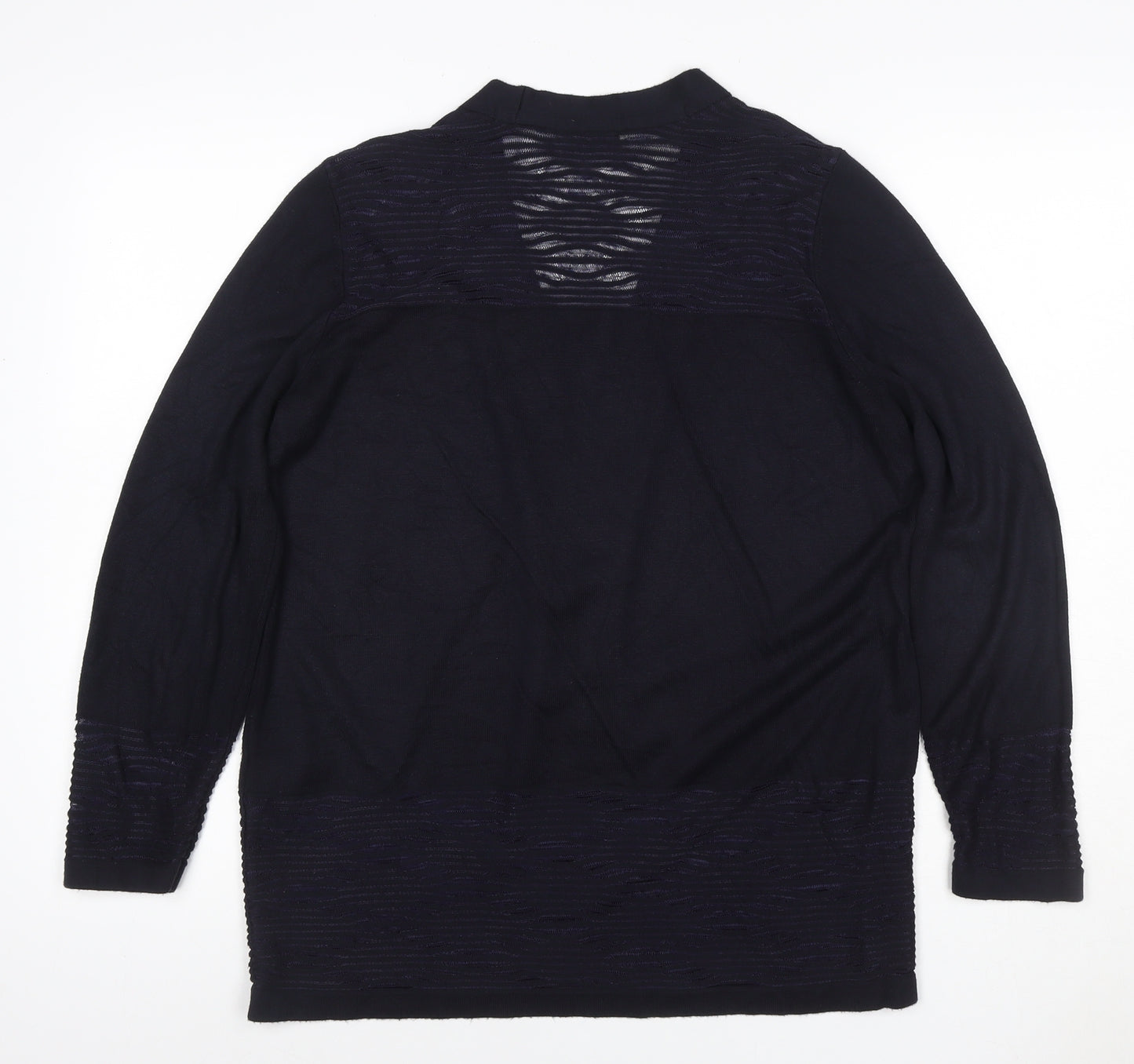 Per Una Women’s Black Size 12 Open Knit V-Neck Longline Cardigan