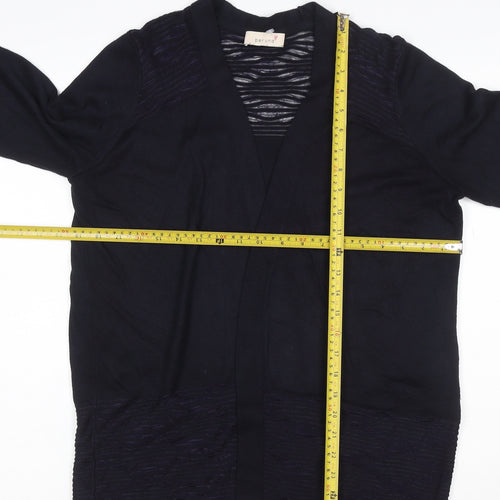 Per Una Women’s Black Size 12 Open Knit V-Neck Longline Cardigan
