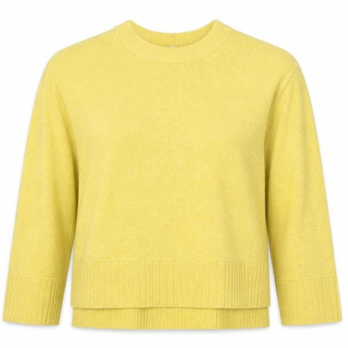 River Island Women Yellow XS Relaxed Mock Neck Ruffle Hem Pullover Jumper