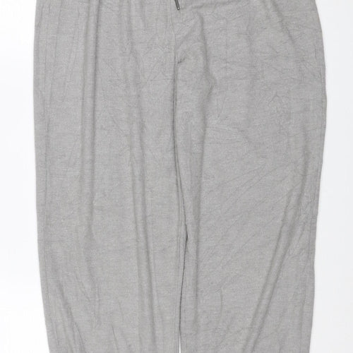 Wet Seal Women Grey S Jogger Trousers Linen Blend Drawstring Cuffed