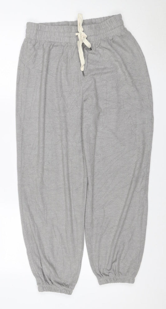 Wet Seal Women Grey S Jogger Trousers Linen Blend Drawstring Cuffed