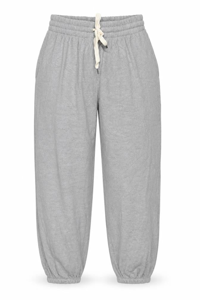 Wet Seal Women Grey S Jogger Trousers Linen Blend Drawstring Cuffed