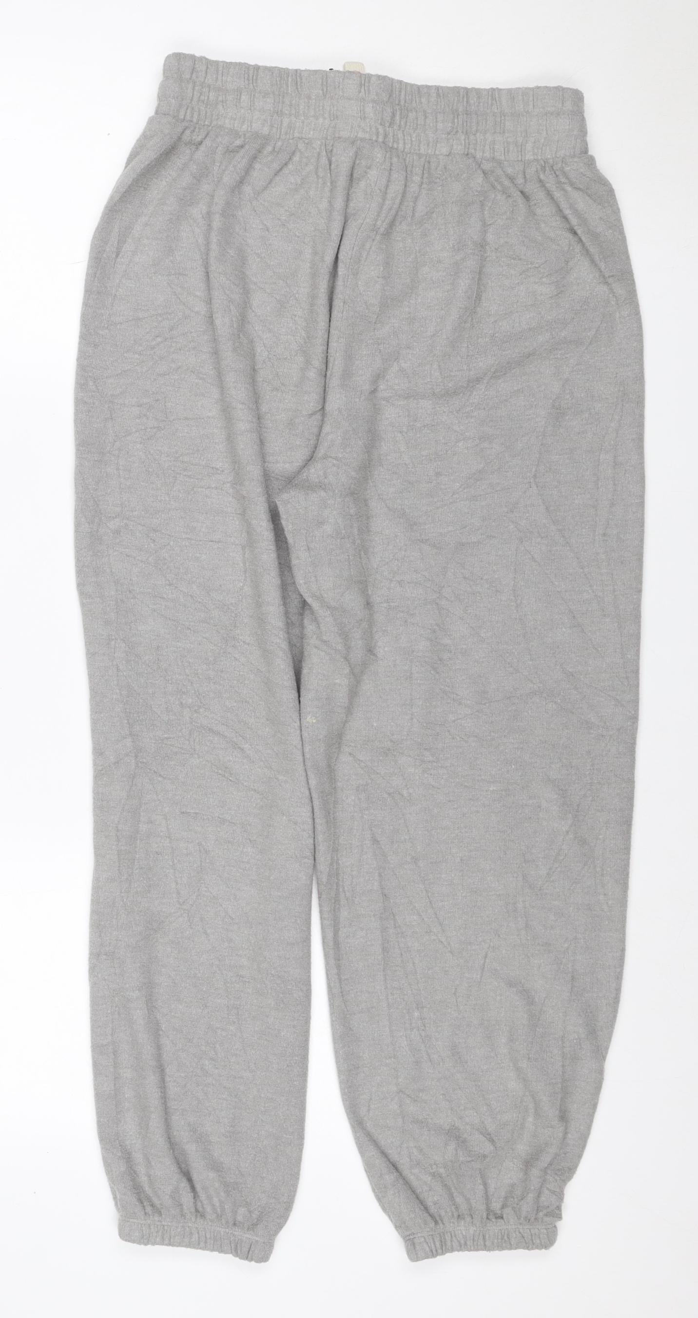 Wet Seal Women Grey S Jogger Trousers Linen Blend Drawstring Cuffed