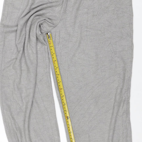 Wet Seal Women Grey S Jogger Trousers Linen Blend Drawstring Cuffed