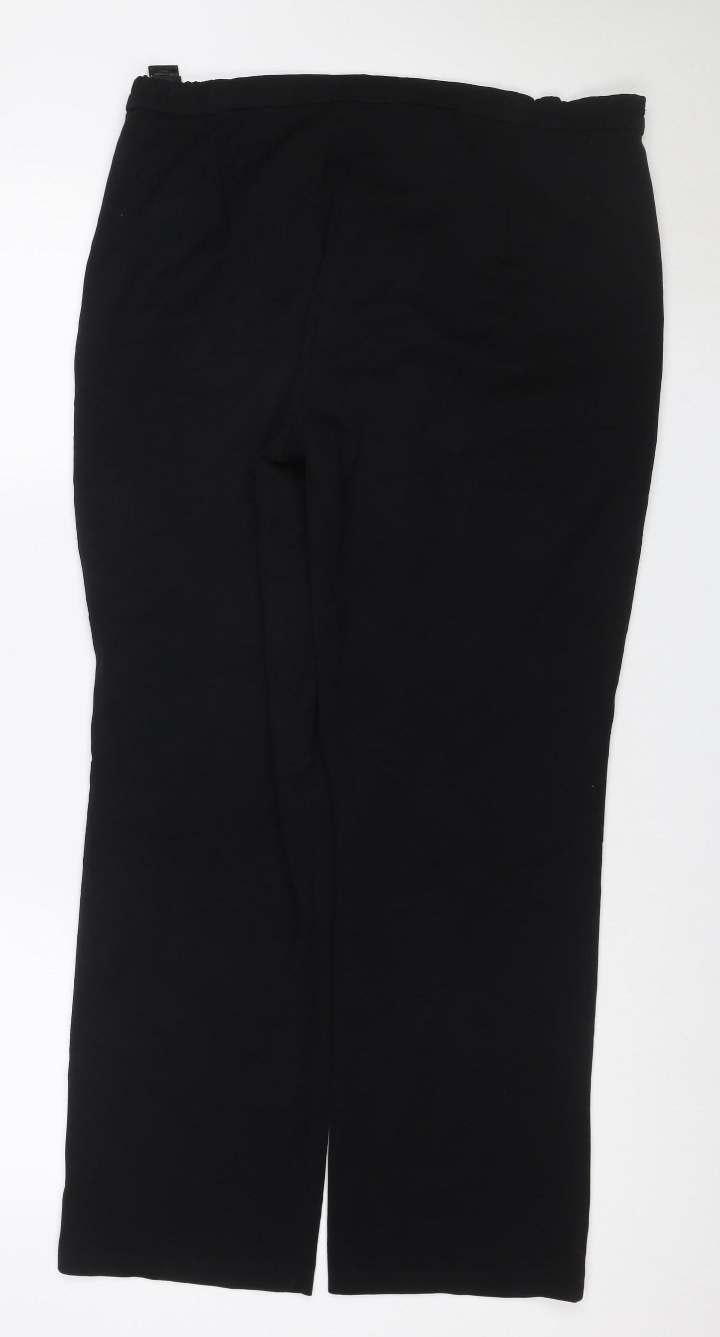 Marks & Spencer Women Black UK 14 Wide Leg Dress Trousers Workwear