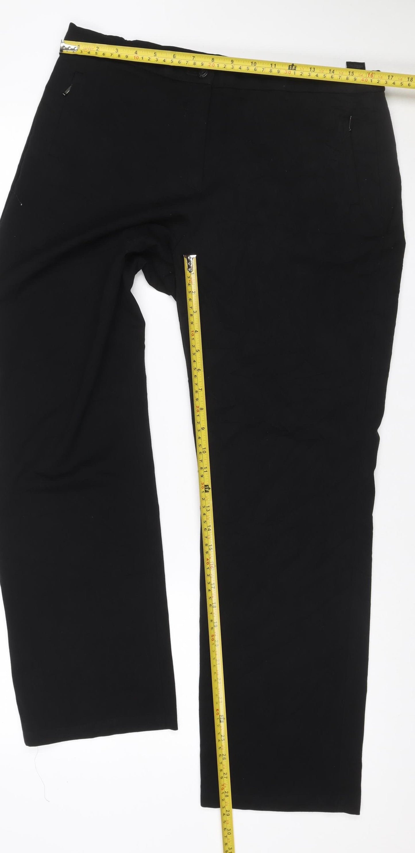 Marks & Spencer Women Black UK 14 Wide Leg Dress Trousers Workwear