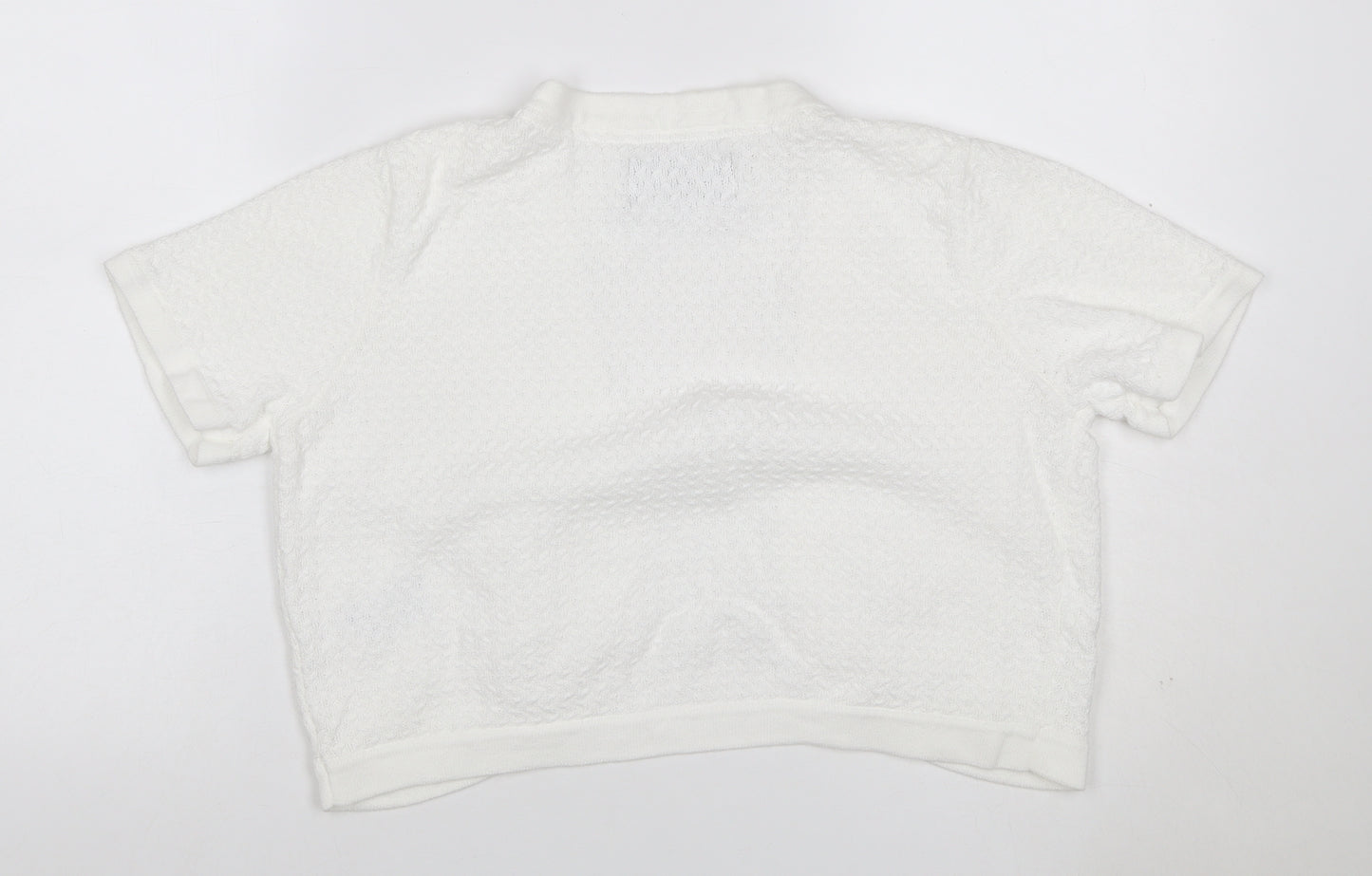 Maine New England Women’s White UK 16 Open Knit Short Sleeve Shrug