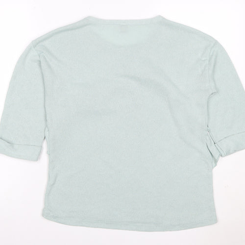 River Island Women Green Size 10 Ruffle Knit Pullover Jumper