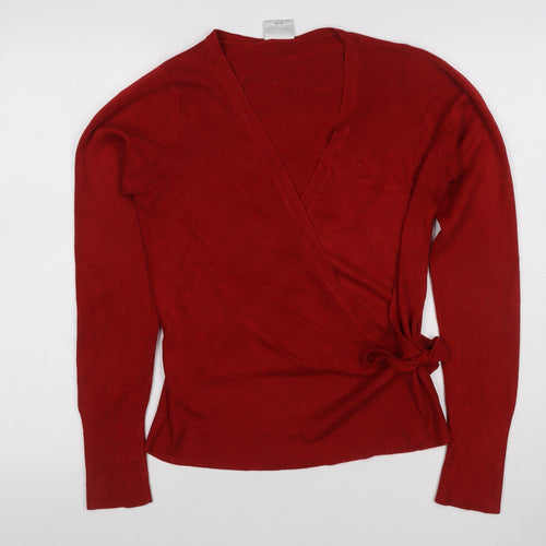 NEXT Women’s Red UK 12 Wrap V-Neck Belted Knit Jumper