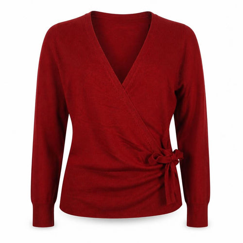 NEXT Women’s Red UK 12 Wrap V-Neck Belted Knit Jumper