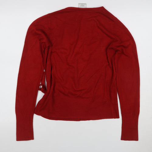 NEXT Women’s Red UK 12 Wrap V-Neck Belted Knit Jumper