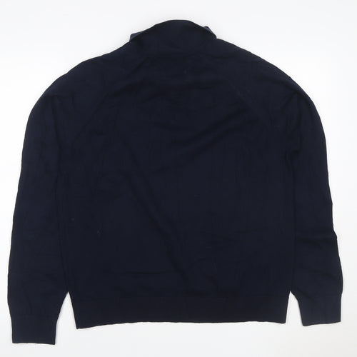 Marks and Spencer Men’s Blue L Long Sleeve Cotton Rich Polo