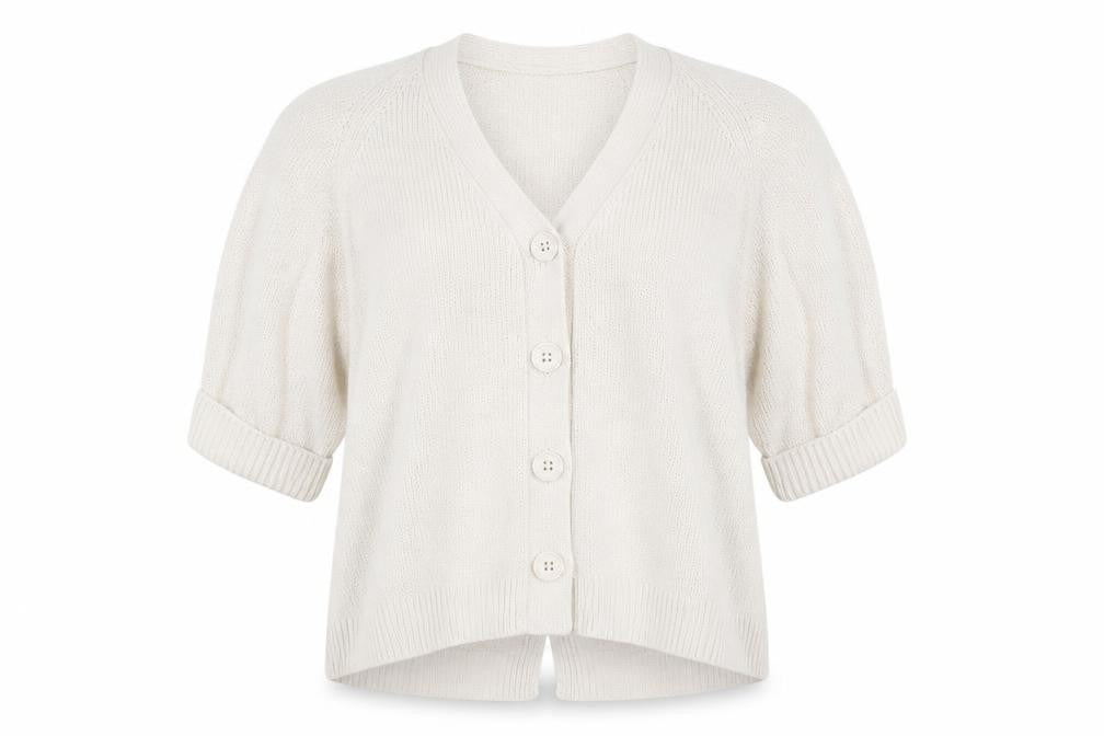 FatFace Women’s Ivory Size 14 Open V-Neck Cable Knit Cardigan
