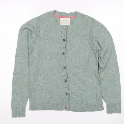 Weird Fish Women’s Green Wool Blend Button Cardigan UK 8 Long Sleeve