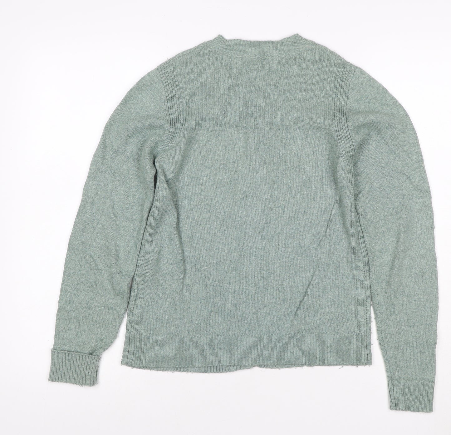 Weird Fish Women’s Green Wool Blend Button Cardigan UK 8 Long Sleeve