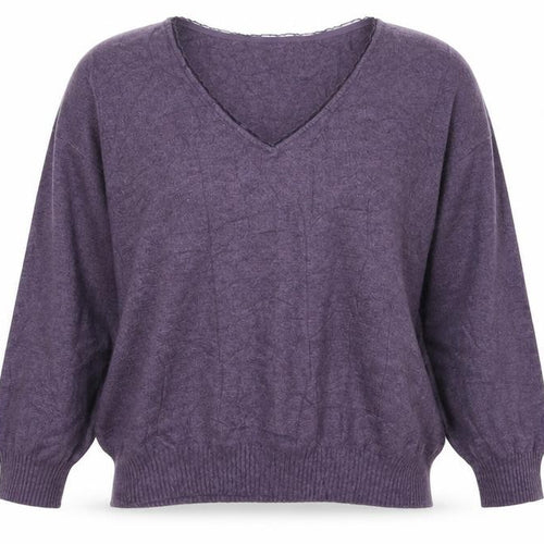 Marks & Spencer Per Una Women's Purple UK 8 V-Neck Knit Jumper