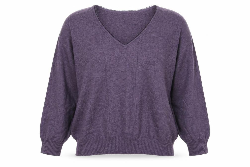 Marks & Spencer Per Una Women's Purple UK 8 V-Neck Knit Jumper