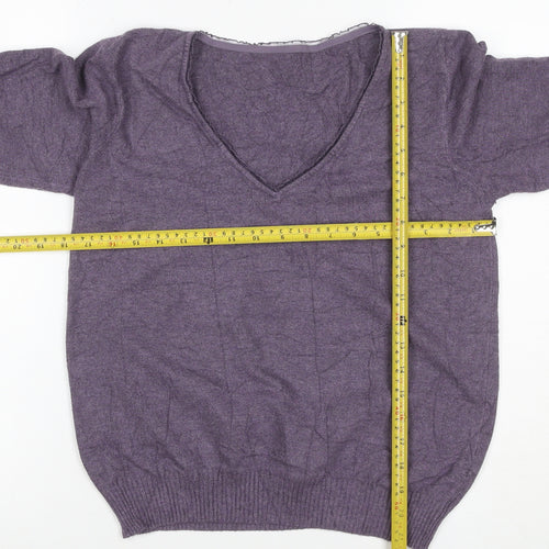 Marks & Spencer Per Una Women's Purple UK 8 V-Neck Knit Jumper