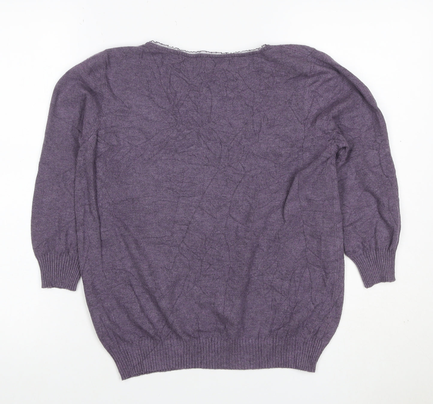 Marks & Spencer Per Una Women's Purple UK 8 V-Neck Knit Jumper