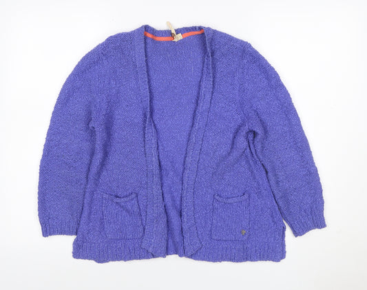 White Stuff Women’s Purple Size 12 Cotton Knit Open Cardigan Pockets