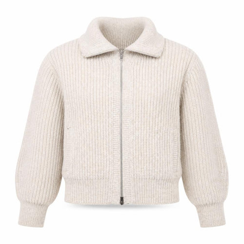 Marks and Spencer Women's Beige XS Full Zip Chunky Knit Cardigan