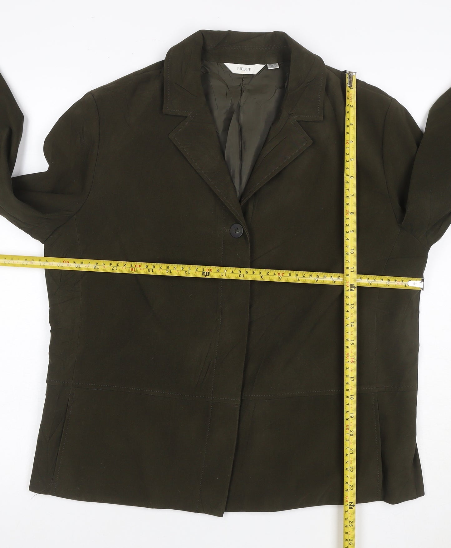 Next Women’s Brown UK 16 Single-Breasted Lined Stretch Blazer