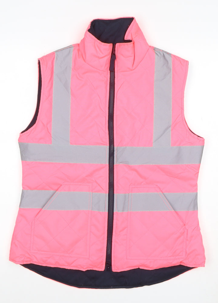Equestrian Women Pink UK 10 Quilted Reflective Hi Vis Waistcoat