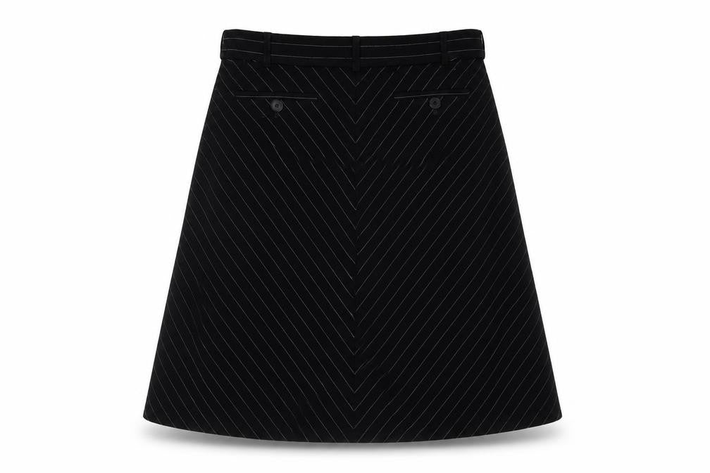 Jaeger Women’s Black Pinstripe UK 10 Knee Length Pencil Skirt