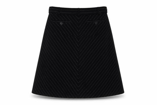 Jaeger Women’s Black Pinstripe UK 10 Knee Length Pencil Skirt