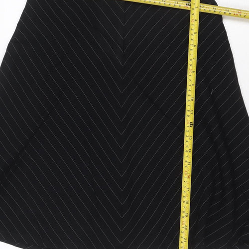 Jaeger Women’s Black Pinstripe UK 10 Knee Length Pencil Skirt