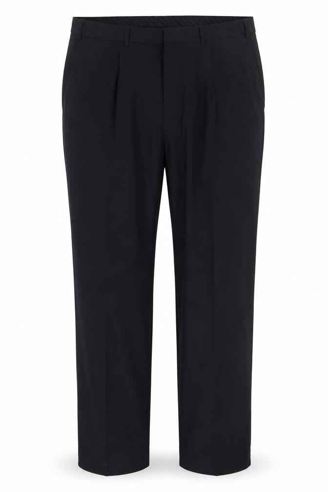 Marks and Spencer Men Black 38in Slim Wool Blend Dress Trousers
